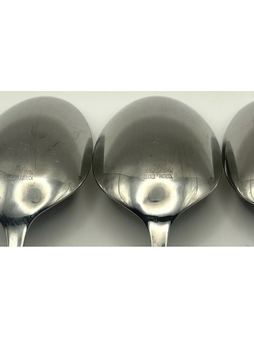 (5) Sasaki WINGS Gold Accent Gerald Patrick Stainless Place Spoon Lot ~ 7 5/8”